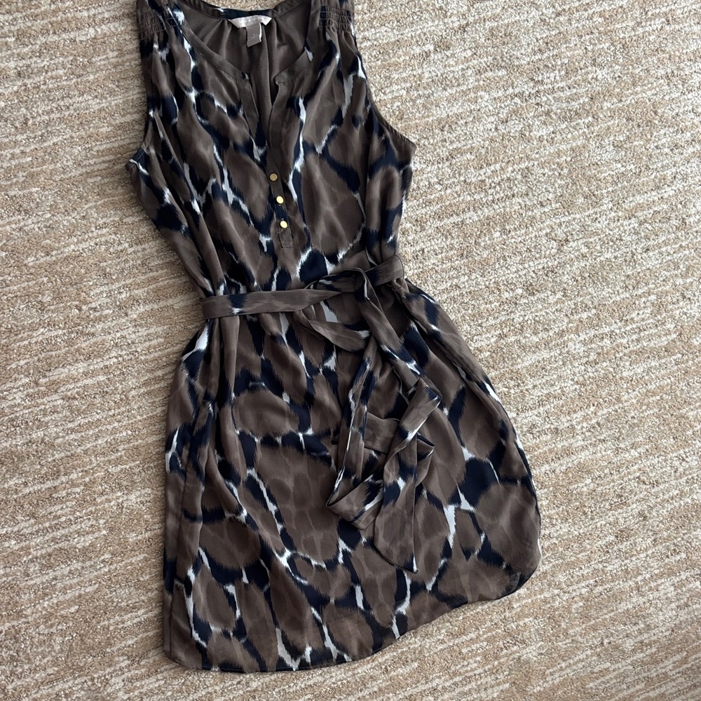 Banana Republic Brown and Black Patterned Mini Dress
